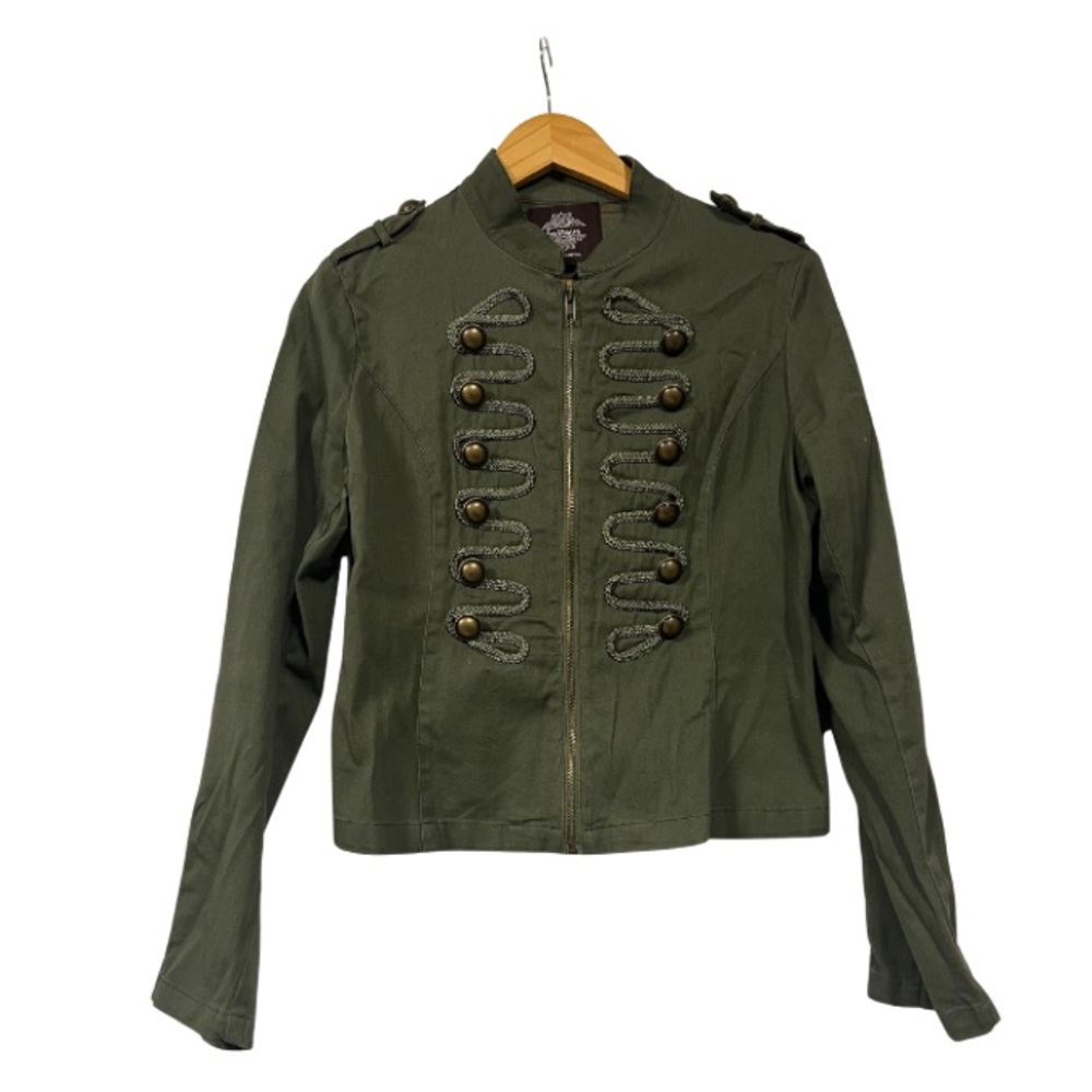 Solitaire Olive Utility Jacket With Button Accents - image 1